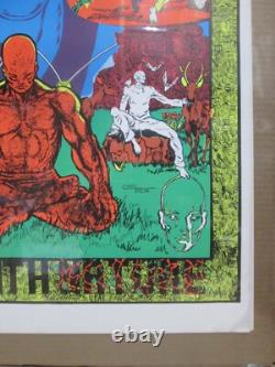 Vintage KUNG FU one with nature Black Light Poster 1973 In#G7626