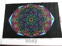 Vintage Kaleidoscope VISUAL FALLACY Psychedelic Blacklight Poster Velvet Flocked