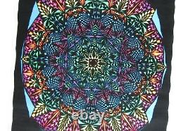 Vintage Kaleidoscope VISUAL FALLACY Psychedelic Blacklight Poster Velvet Flocked