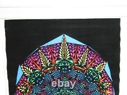 Vintage Kaleidoscope VISUAL FALLACY Psychedelic Blacklight Poster Velvet Flocked