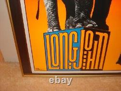 Vintage LONG JOHN blacklight poster fine art elephant circus Frank Kay 1969 NOS