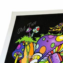 Vintage Land Of Awe 23x35 Blacklight Poster Alice In Wonderland Velvet Flocked