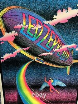 Vintage Led Zeppelin Stairway to Heaven Flocked Velvet Blacklight Poster 23 x 35