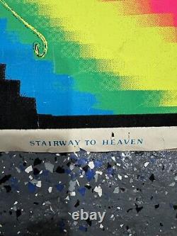 Vintage Led Zeppelin Stairway to Heaven Flocked Velvet Blacklight Poster 23 x 35