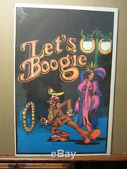 Vintage Let's BOOGIE ORIG 1972 Black light Poster 687