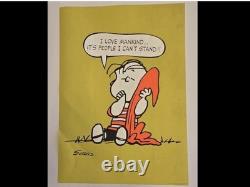 Vintage Linus Silkscreen Black Light Peanuts Poster, Charles Schulz, 1960's