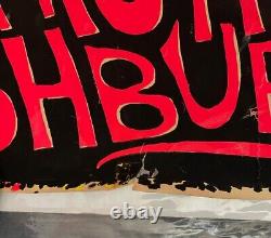 Vintage Love Haight Ashbury Blacklight Screened 1960s Ken Kearney Poster 36 x 22