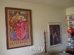 Vintage MUCHA blacklight poster fine art nouveau silk screen A Sirkia 1969 NOS