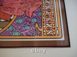 Vintage MUCHA blacklight poster fine art nouveau silk screen A Sirkia 1969 NOS
