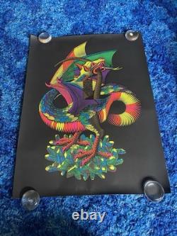 Vintage M. C. Escher DRAGON Blacklight Poster 60s