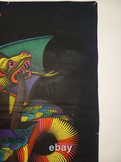 Vintage M. C. Escher DRAGON Blacklight Poster 60s Psychedelic Decor Trippy Art