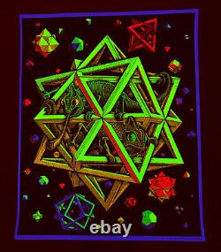 Vintage M. C. Escher Stars Nos Psychedelic Blacklight Poster By H. I. P. Products