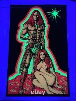 Vintage Man And Woman II HB50. 1970 Winston Blacklight Poster Nude 22x34