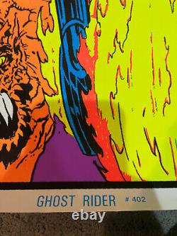 Vintage Marvel 1996 Ghost Rider Black Light Poster Funky Enterprises Rolled