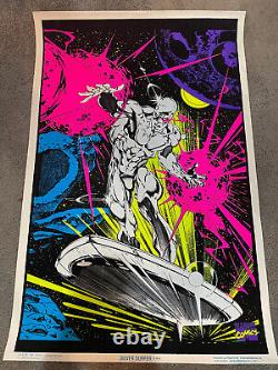 Vintage Marvel Black Light Poster Silver Surfer 1996 Funky Enterprises 35 x 23