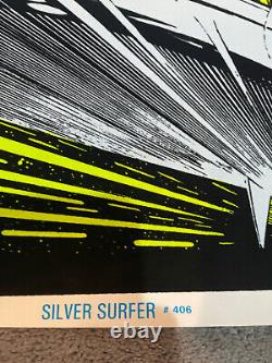 Vintage Marvel Black Light Poster Silver Surfer 1996 Funky Enterprises 35 x 23