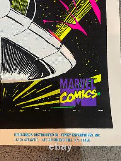 Vintage Marvel Black Light Poster Silver Surfer 1996 Funky Enterprises 35 x 23