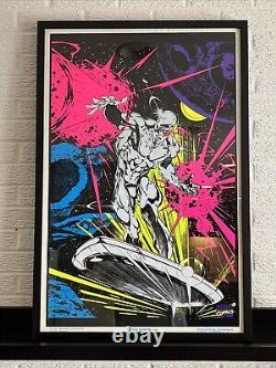 Vintage Marvel Black Light Poster Silver Surfer 1996 Funky Enterprises Framed