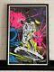 Vintage Marvel Black Light Poster Silver Surfer 1996 Funky Enterprises Framed