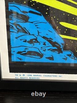 Vintage Marvel Black Light Poster Silver Surfer 1996 Funky Enterprises Framed