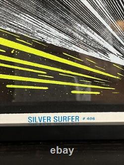 Vintage Marvel Black Light Poster Silver Surfer 1996 Funky Enterprises Framed