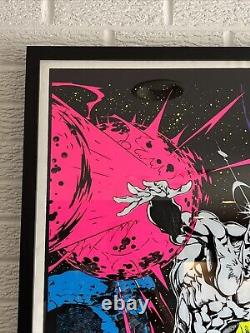 Vintage Marvel Black Light Poster Silver Surfer 1996 Funky Enterprises Framed