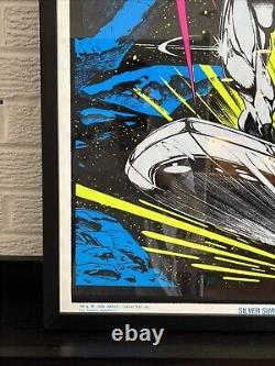 Vintage Marvel Black Light Poster Silver Surfer 1996 Funky Enterprises Framed