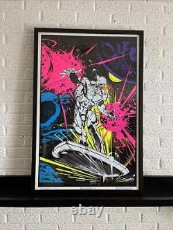 Vintage Marvel Black Light Poster Silver Surfer 1996 Funky Enterprises Framed