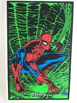 Vintage Marvel Poster Spiderman 1997 Blacklight Dry mounted on Foam board