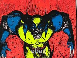 Vintage Marvel Posters 3 Wolverine Spiderman Silver Surfer 1996-97 Blacklight