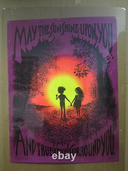 Vintage May the Sun Shine upon you Purple Sunshine black light Poster 1971 3295