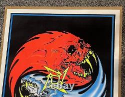 Vintage Metallica Poster 1997 Ying Yang Heavy Metal Black Light 34.5x22 Skull