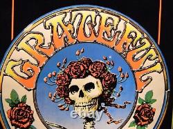 Vintage Mint Black Light Gratefull Dead Skull And Roses Poster 23 1/8 X 35