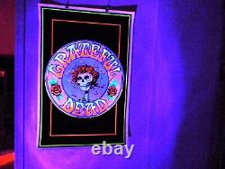 Vintage Mint Black Light Gratefull Dead Skull And Roses Poster 23 1/8 X 35