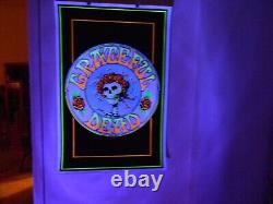 Vintage Mint Black Light Gratefull Dead Skull And Roses Poster 23 1/8 X 35
