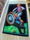 Vintage Moto Cross Felt Black Light 32 X 20 Poster Used
