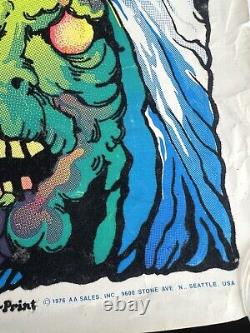 Vintage NIGHTMARE Velva Print velvet blacklight poster Horror Monsters