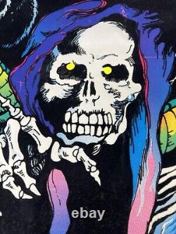 Vintage NIGHTMARE Velva Print velvet blacklight poster Horror Monsters
