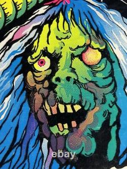 Vintage NIGHTMARE Velva Print velvet blacklight poster Horror Monsters