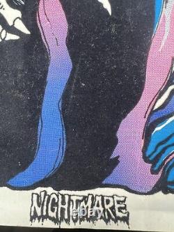 Vintage NIGHTMARE Velva Print velvet blacklight poster Horror Monsters