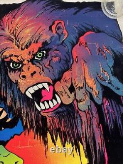 Vintage NIGHTMARE Velva Print velvet blacklight poster Horror Monsters