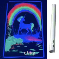 Vintage NOS 80's Unicorn Funky 22.5x34 Flocked Blacklight Poster USA NEW OPEN