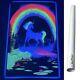 Vintage Nos 80's Unicorn Funky 22.5x34 Flocked Blacklight Poster Usa New Open