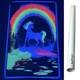 Vintage Nos 80's Unicorn Funky 22.5x34 Flocked Blacklight Poster Usa New Open