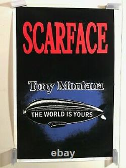 Vintage NOS Blacklight Poster Scarface 1817 23 x 35 The World Is Yours Rare Find