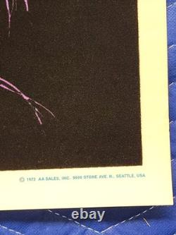 Vintage Native American CHIEF Original Blacklight Poster Flocked 60s 70s Indian