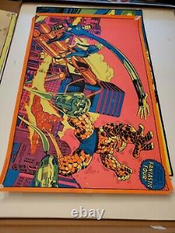 Vintage Near Mint Marvel 1971 Third Eye Fantastic Four Blacklight Poster TE4012