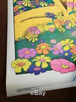 Vintage Nude 1972 Blacklight Poster Joe Roberts Jr. MUSHROOM MAIDEN Erotica