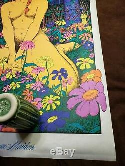 Vintage Nude 1972 Blacklight Poster Joe Roberts Jr. MUSHROOM MAIDEN Erotica