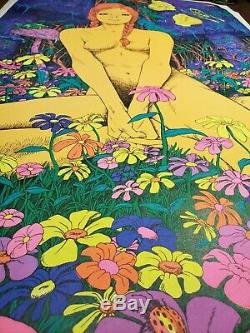 Vintage Nude 1972 Blacklight Poster Joe Roberts Jr. MUSHROOM MAIDEN Erotica